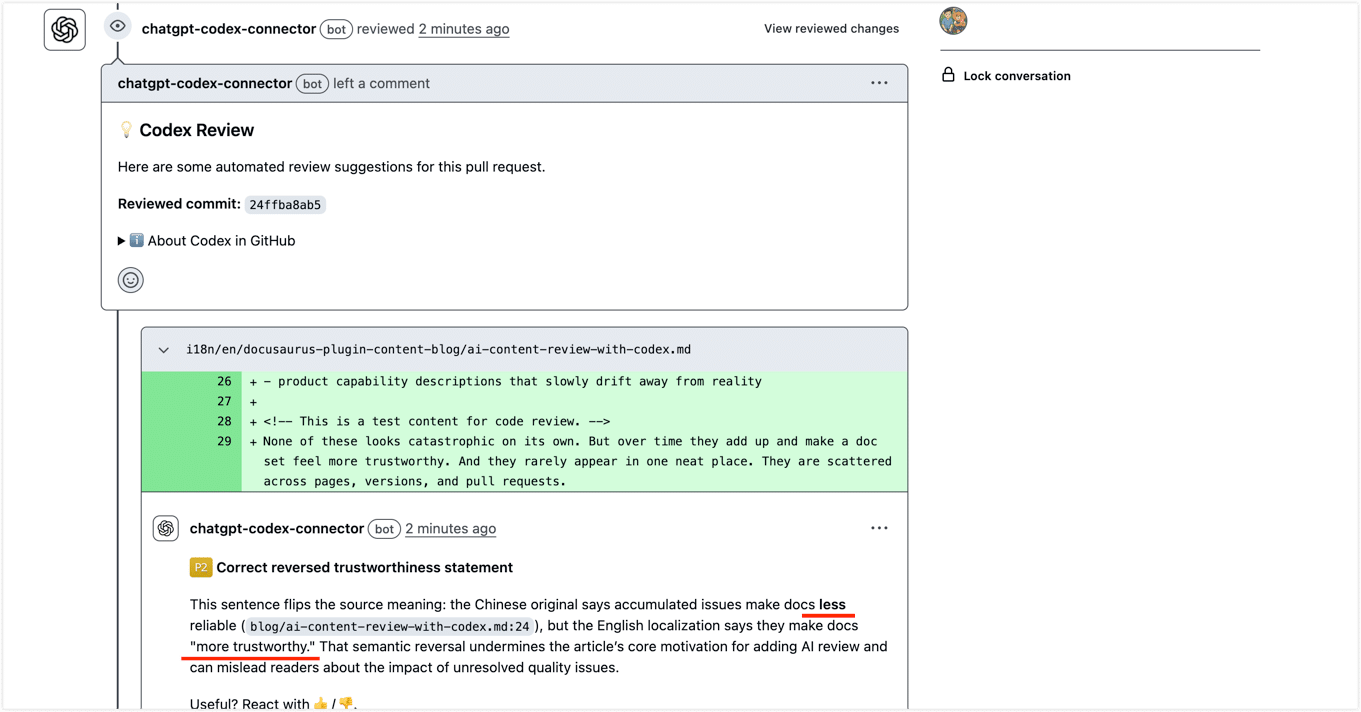 Codex Cloud Code Review Result