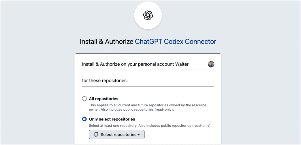 Select Repository for Codex