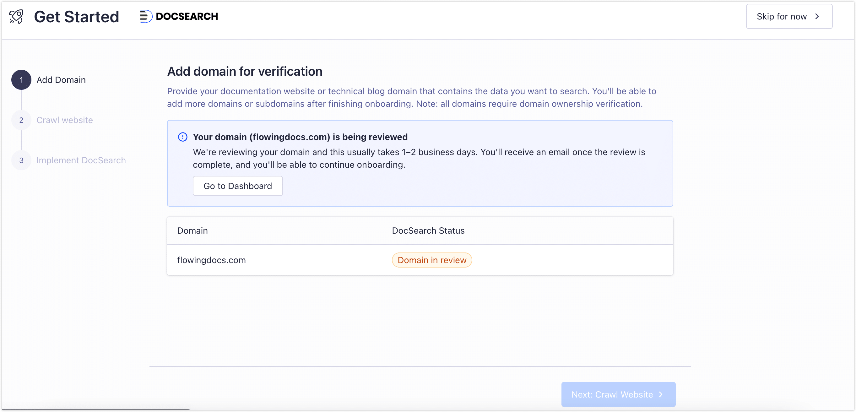 Applying for Algolia DocSearch