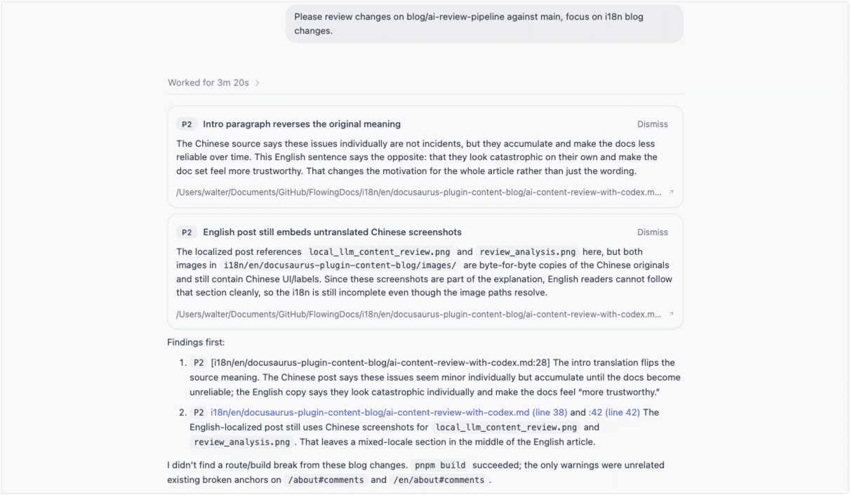 Codex Local Code Review Result