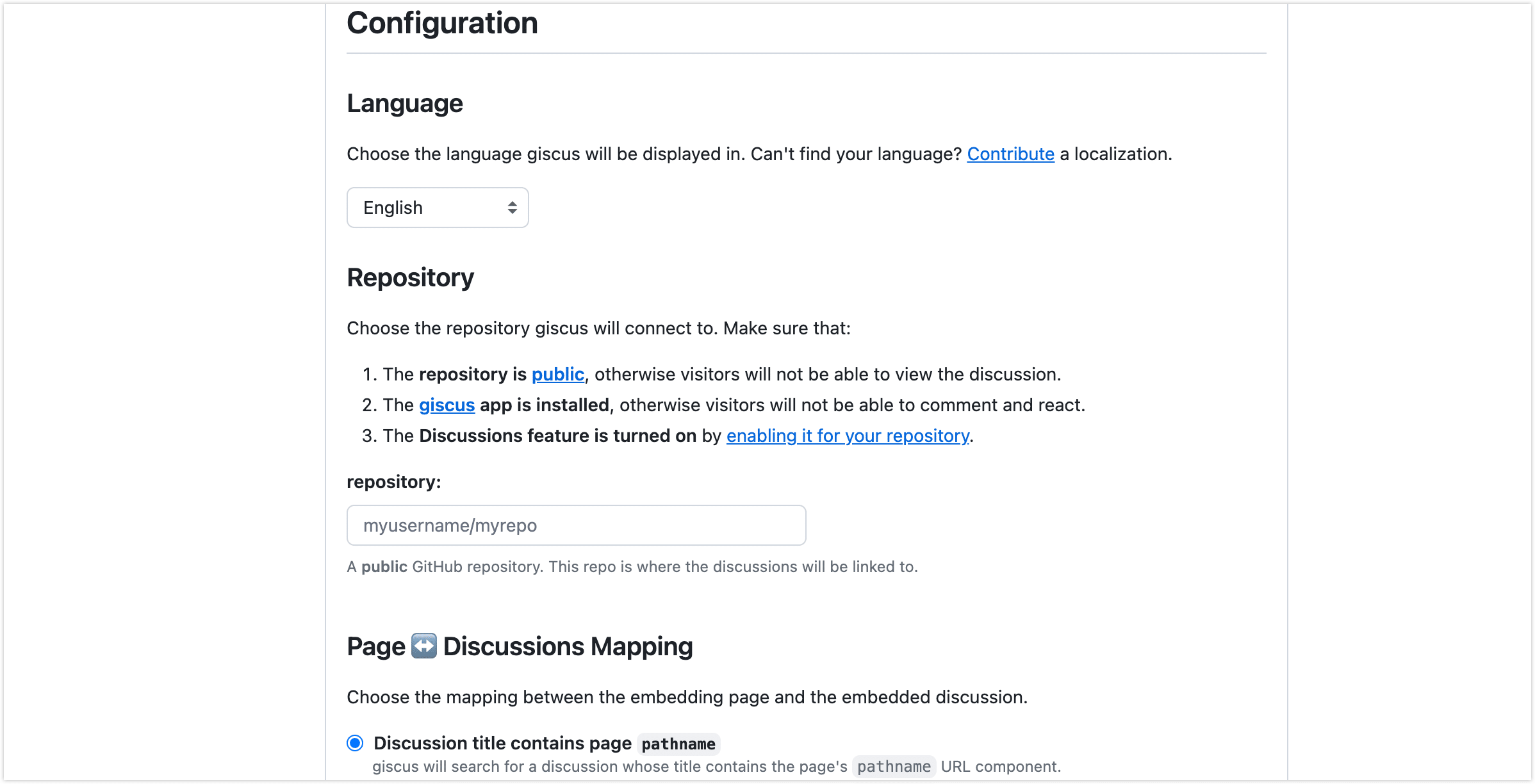 Giscus configuration generator